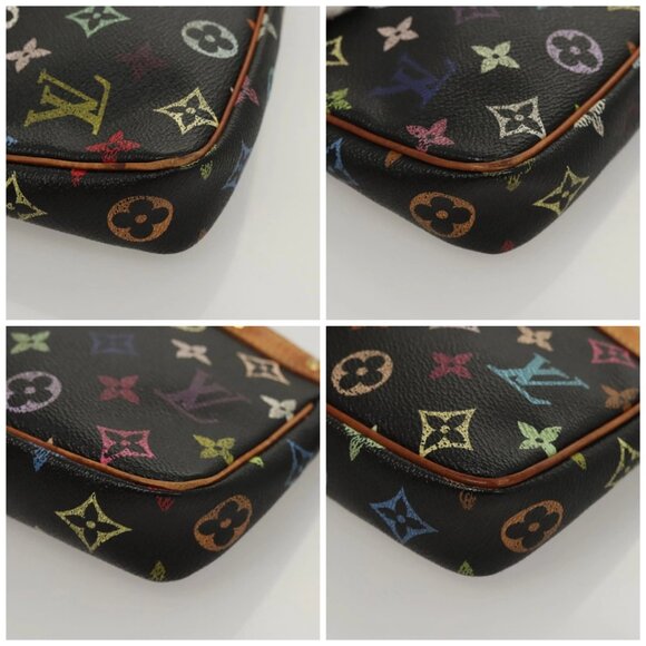 LOUIS VUITTON Monogram Multicolor Pochette Accessoires Black M92648 Auth 123447 - Picture 14 of 16